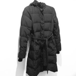 J.Crew black puffer coat. XS mid calf length.